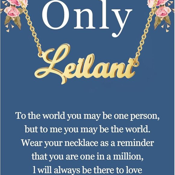 Name Necklace Personalized, 18K Gold Plated Silver-plated Customized Nameplate N - Picture 1 of 6